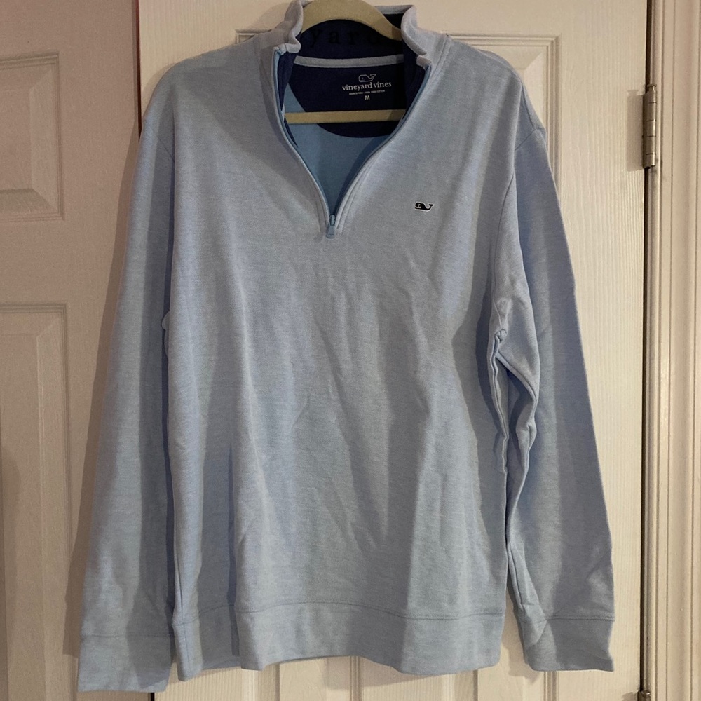 Men's Vineyard Vines 1/4 Zip sky blue medium